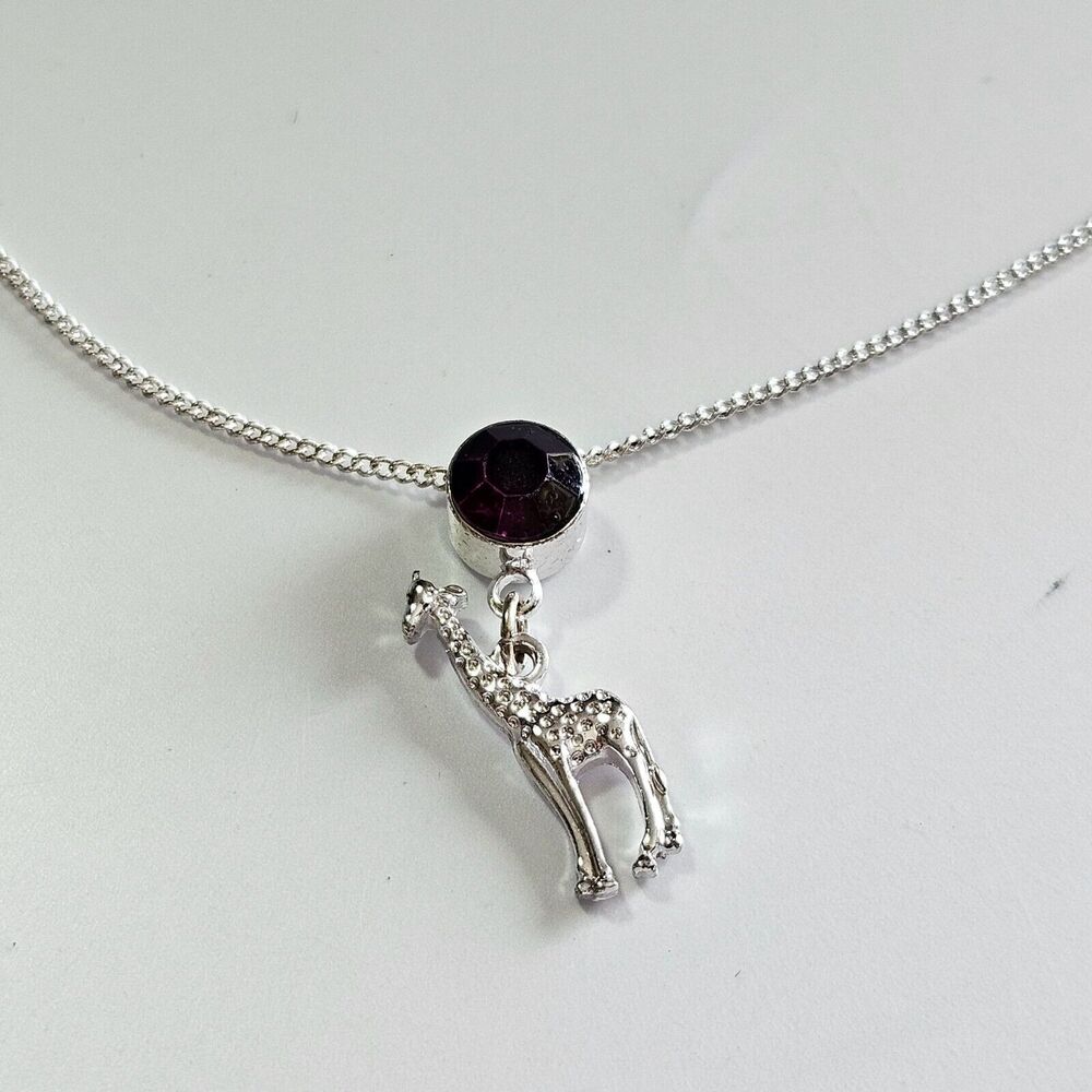 Adult Jewels silver tone giraffe pendant necklace 17-19"